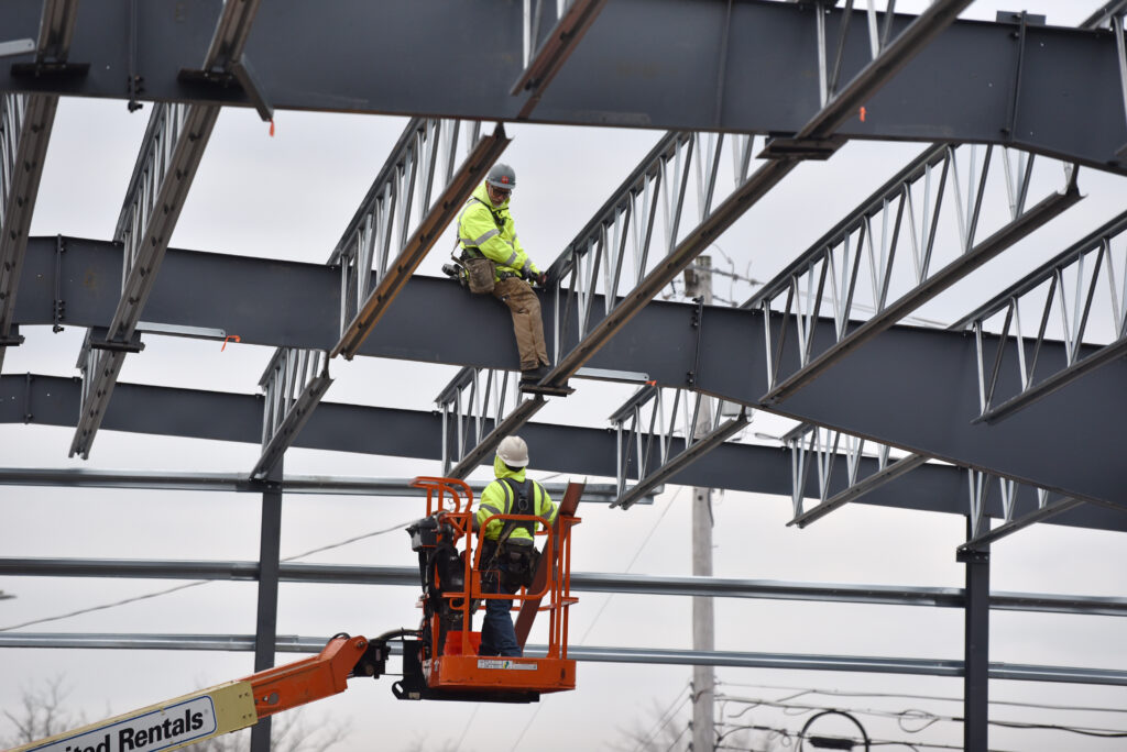 VIP Structures Self-Perform Steel Crew erects a pre-engineered building for the Rescue Mission of Syracuse, NY